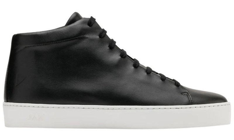JAK black leather high-top with off-white platform sole