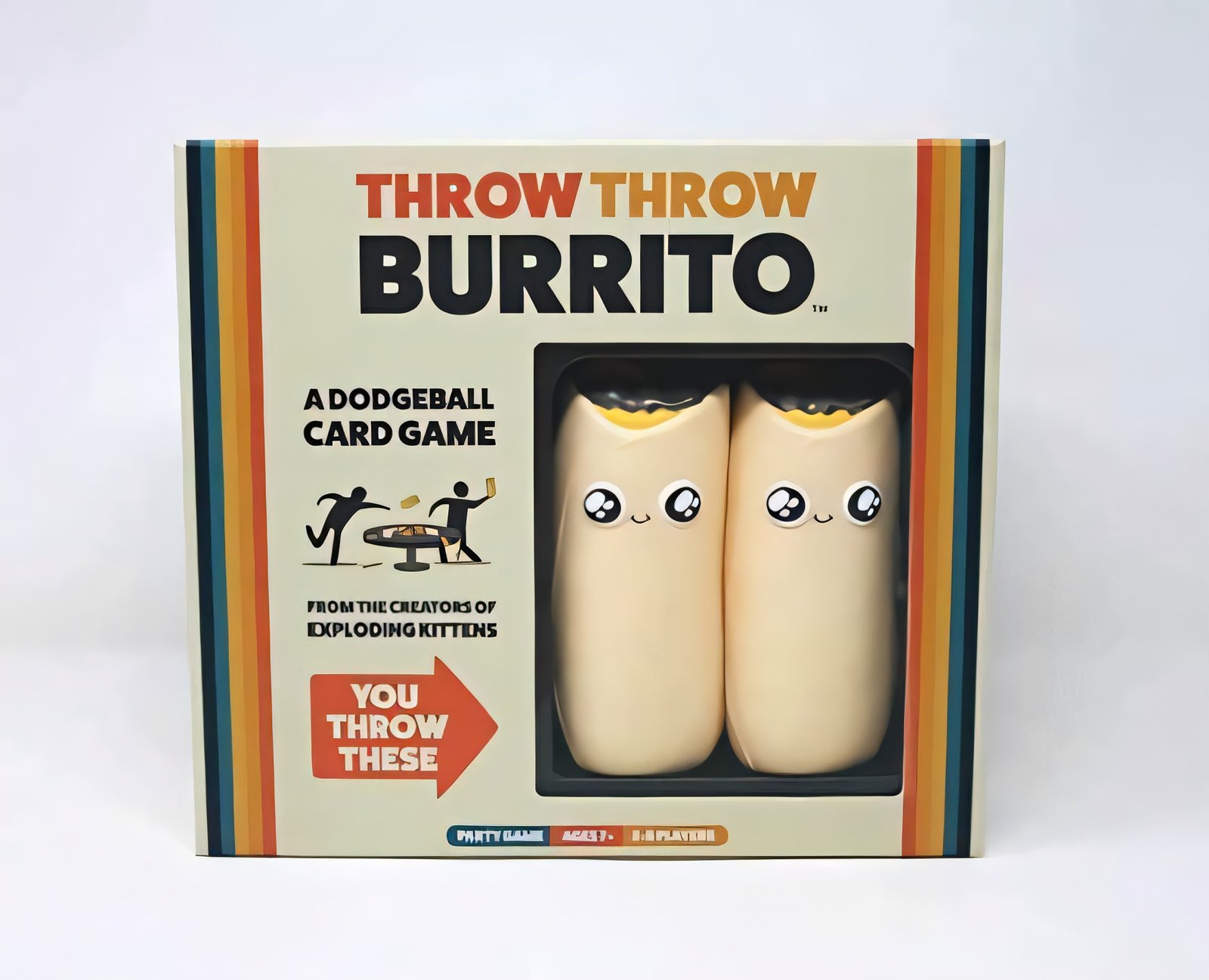 Throw Throw Burrito game box with plush burrito characters