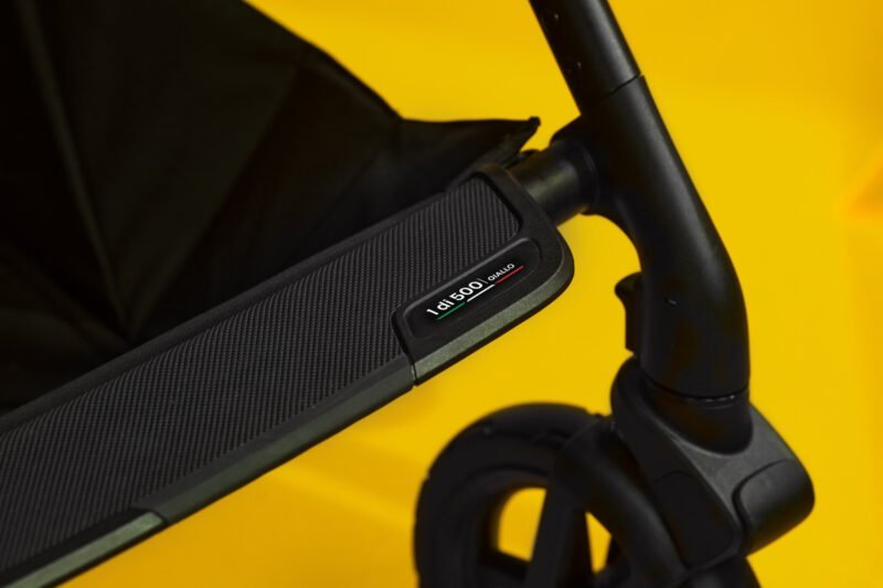 Close-up of the stroller's numbered edition label